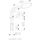 Дръжка за скоба за закрепване Winterhoff M12 × 30